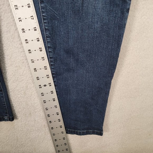 Torrid Dark Blue Denim Rinse Stretch Classic Mid Rise Slim Boyfriend Jeans - Picture 8 of 16